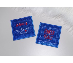 Stickserie ITH Mug Rugs - Maritim 3